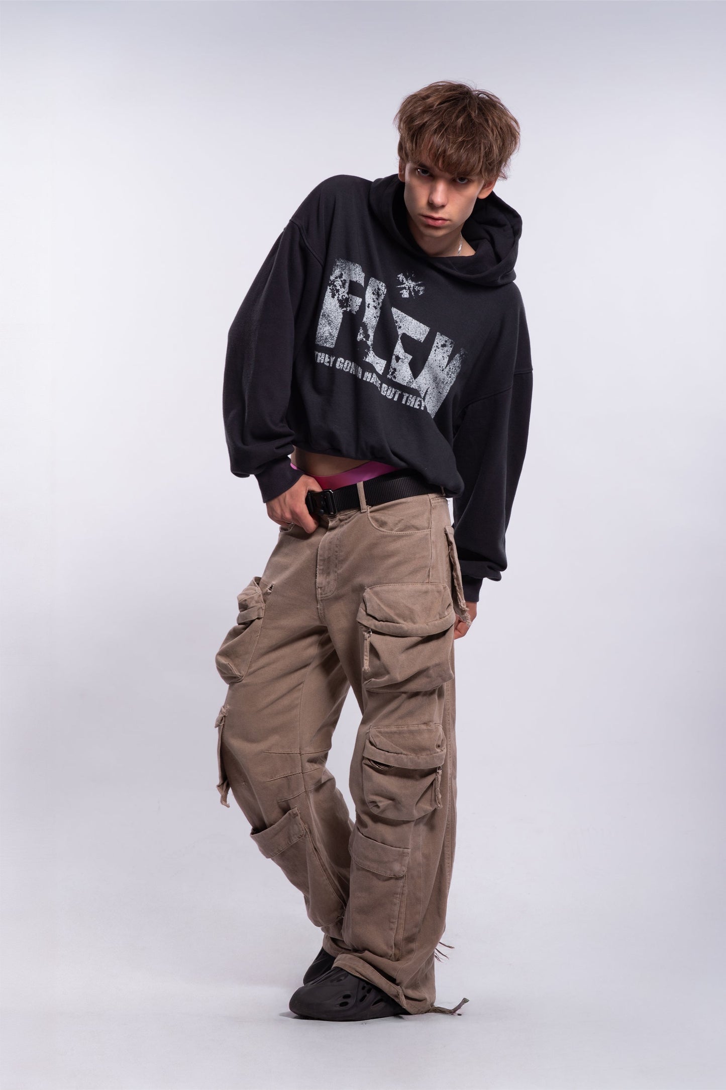 Flex Black Washed Hoodie