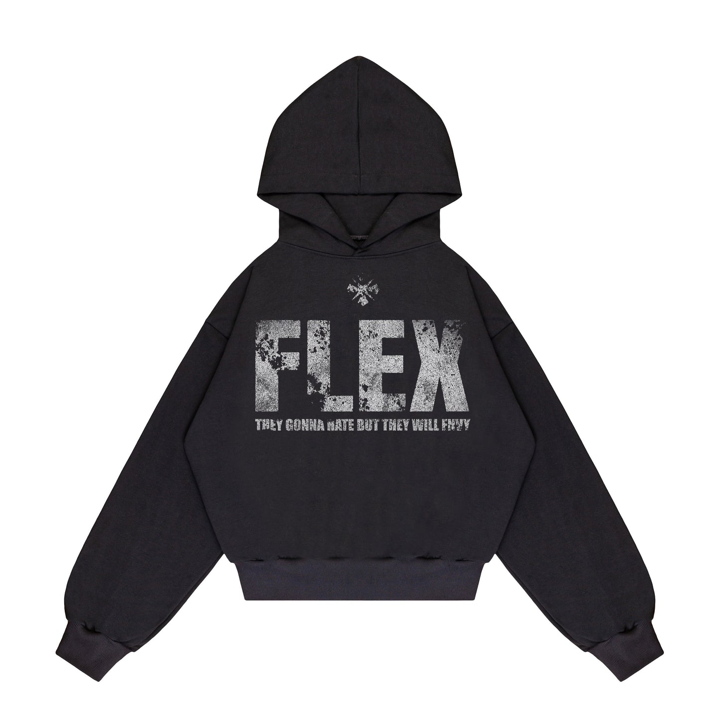 Flex Black Washed Hoodie